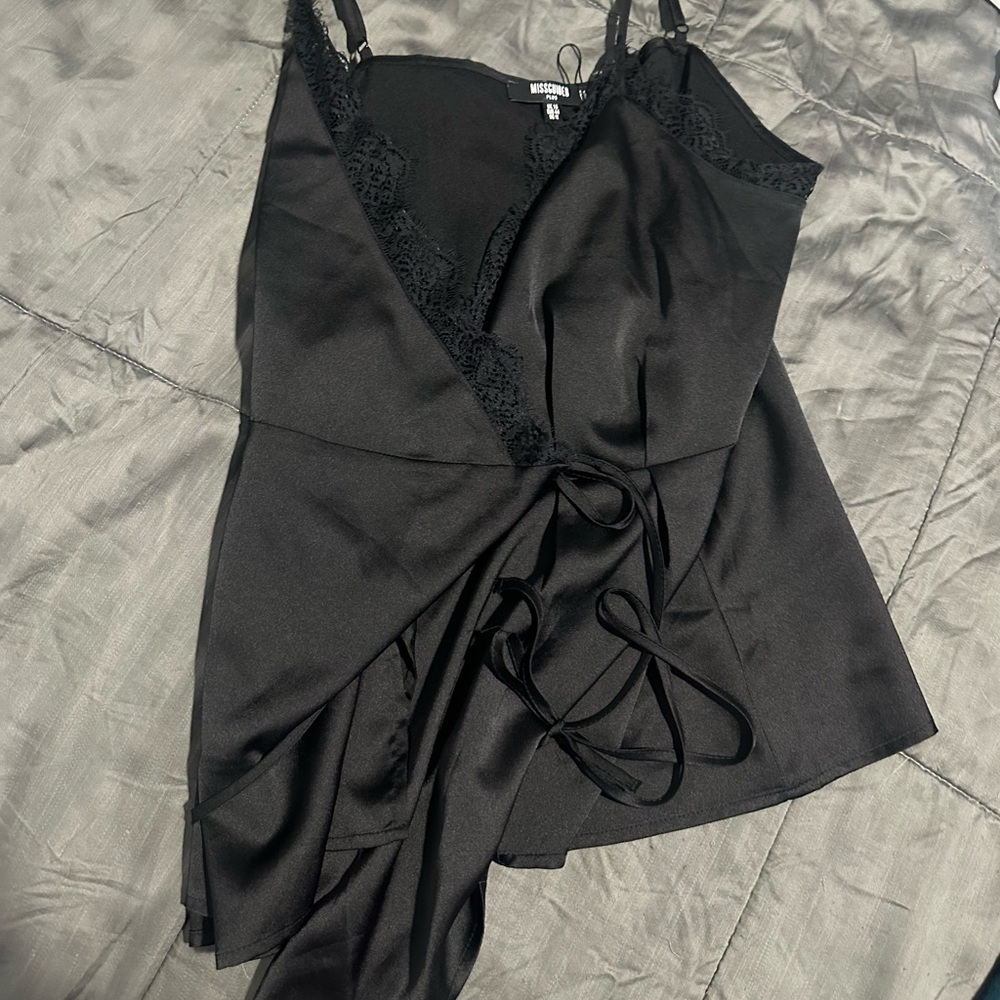 Satin wrap tank top